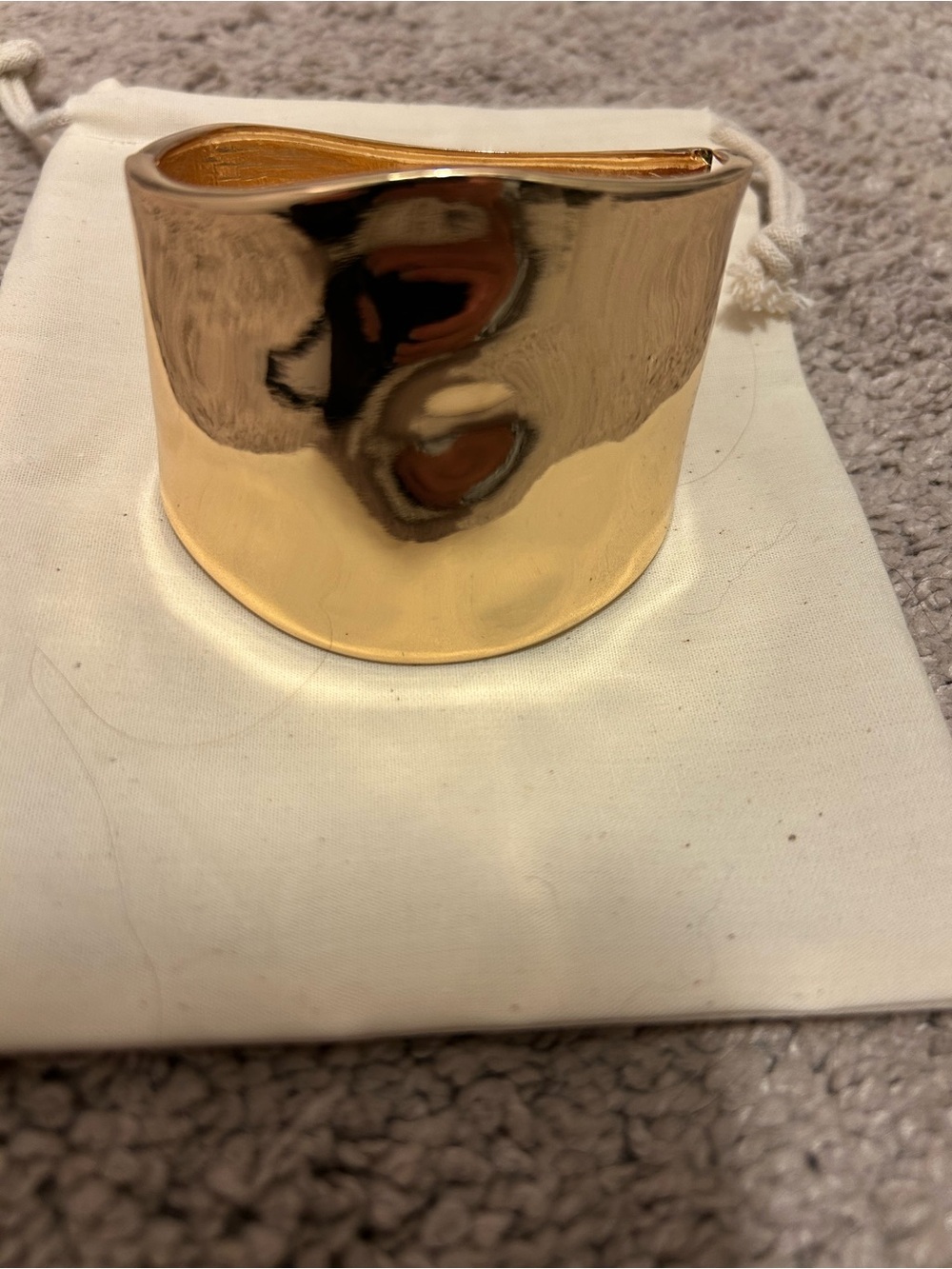 Gold Metal Accent Cuff Bracelet - Unbranded